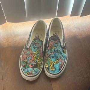 Limited Edition Ocean Themed Vans Slip-On Sneakers